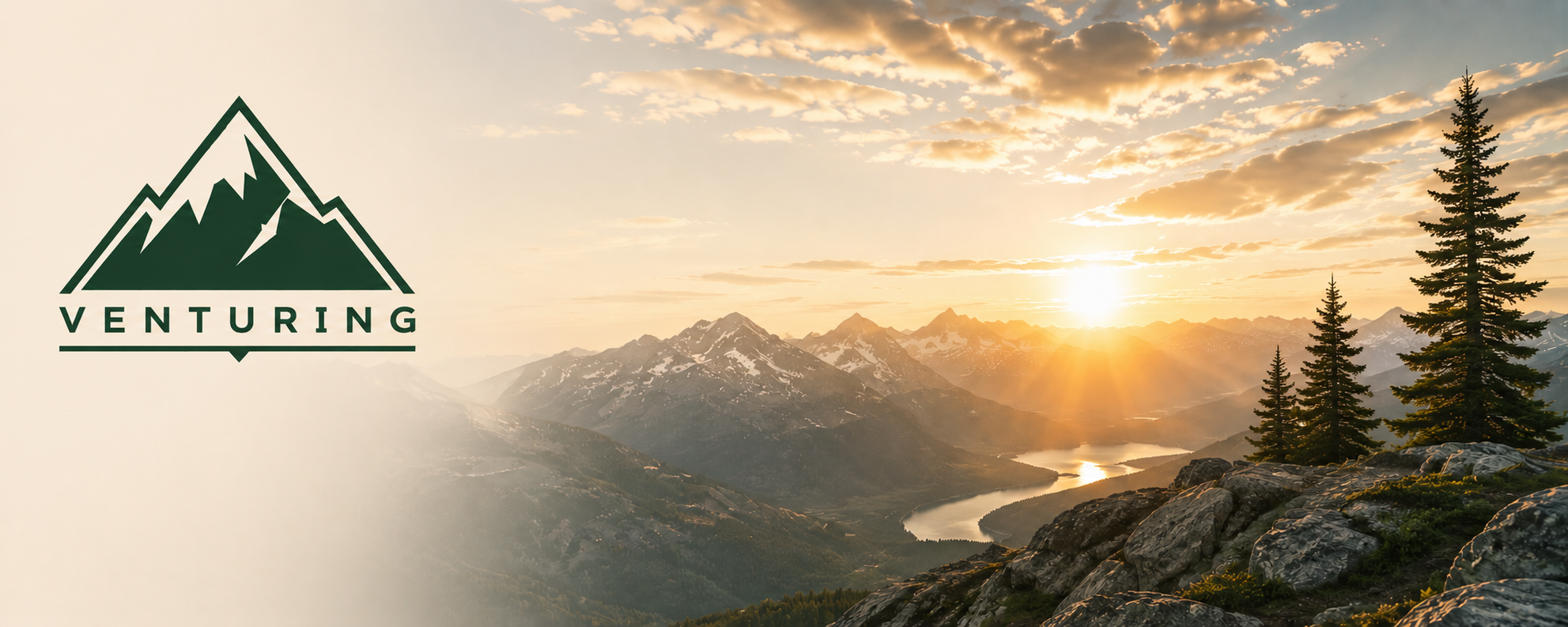 Venturing recognition banner with a mountain landscape and recognition symbols.